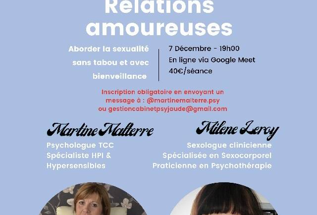 Webinaire « Haut potentiel et relations amoureuses »