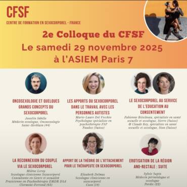 2e Colloque du CFSF – La reconnexion du couple via le sexocorporel- Paris 7 – 29/11/2025